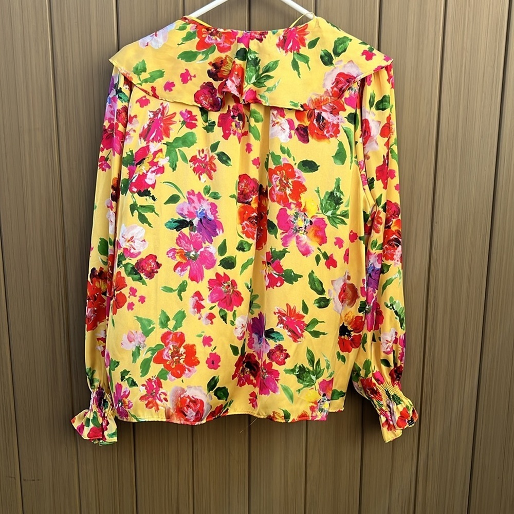 Zara Multicolored Ruffled Blouse with Sailor Collar - Picture 11 of 16